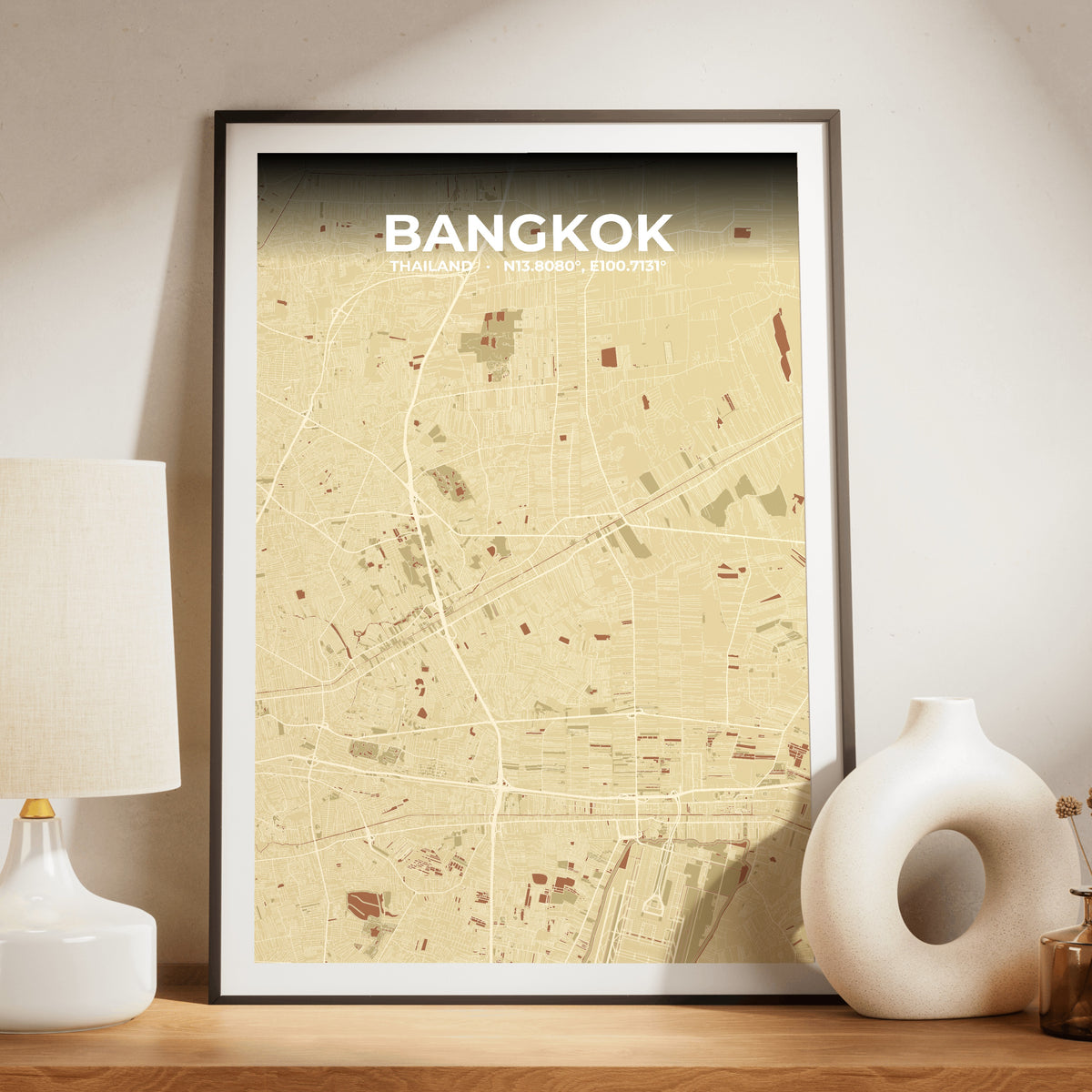 Bangkok Ember Map Poster