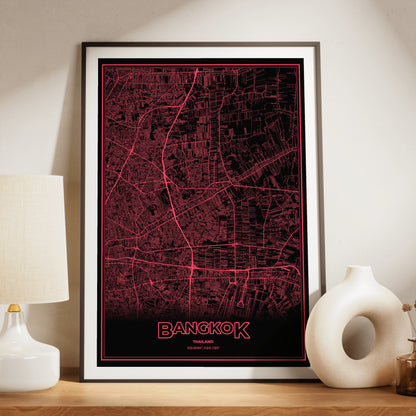 Bangkok Phosphor Map Poster - System Alert