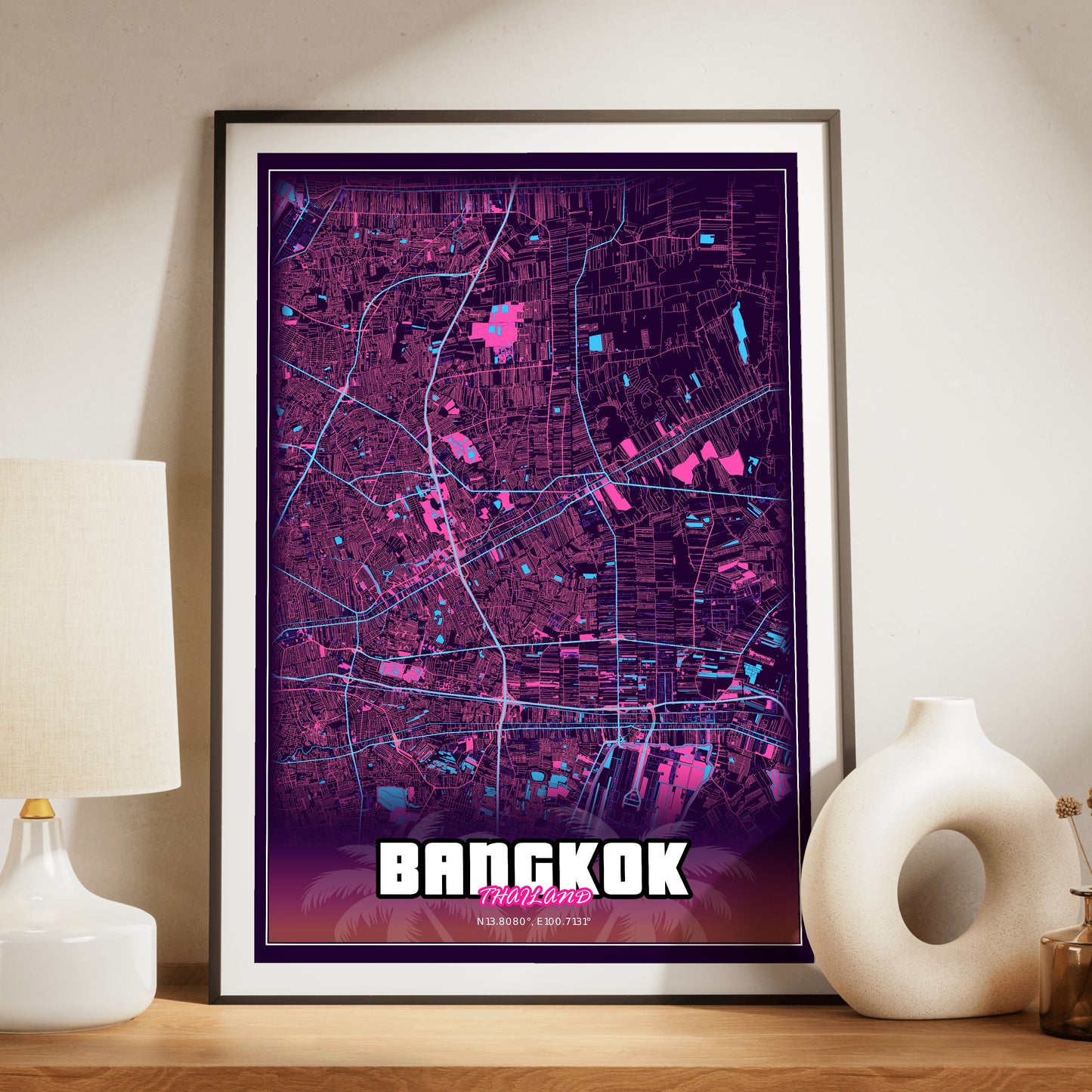 Bangkok GTA Map Poster