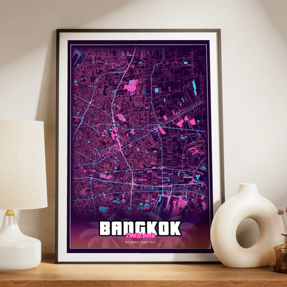 Bangkok GTA Map Poster