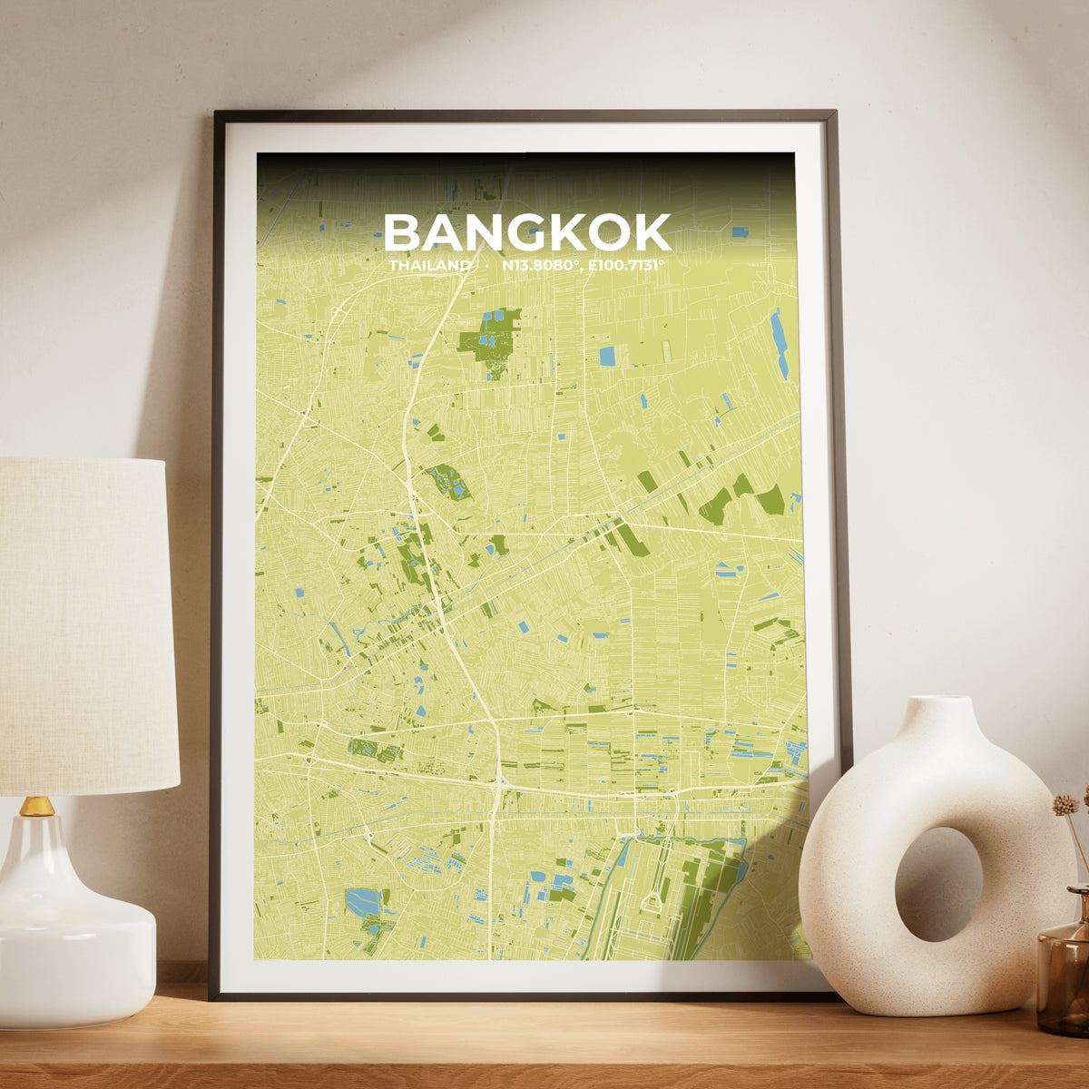 Bangkok Fern Map Poster