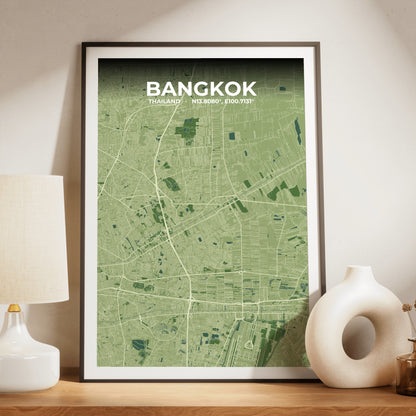 Bangkok Clay Map Poster
