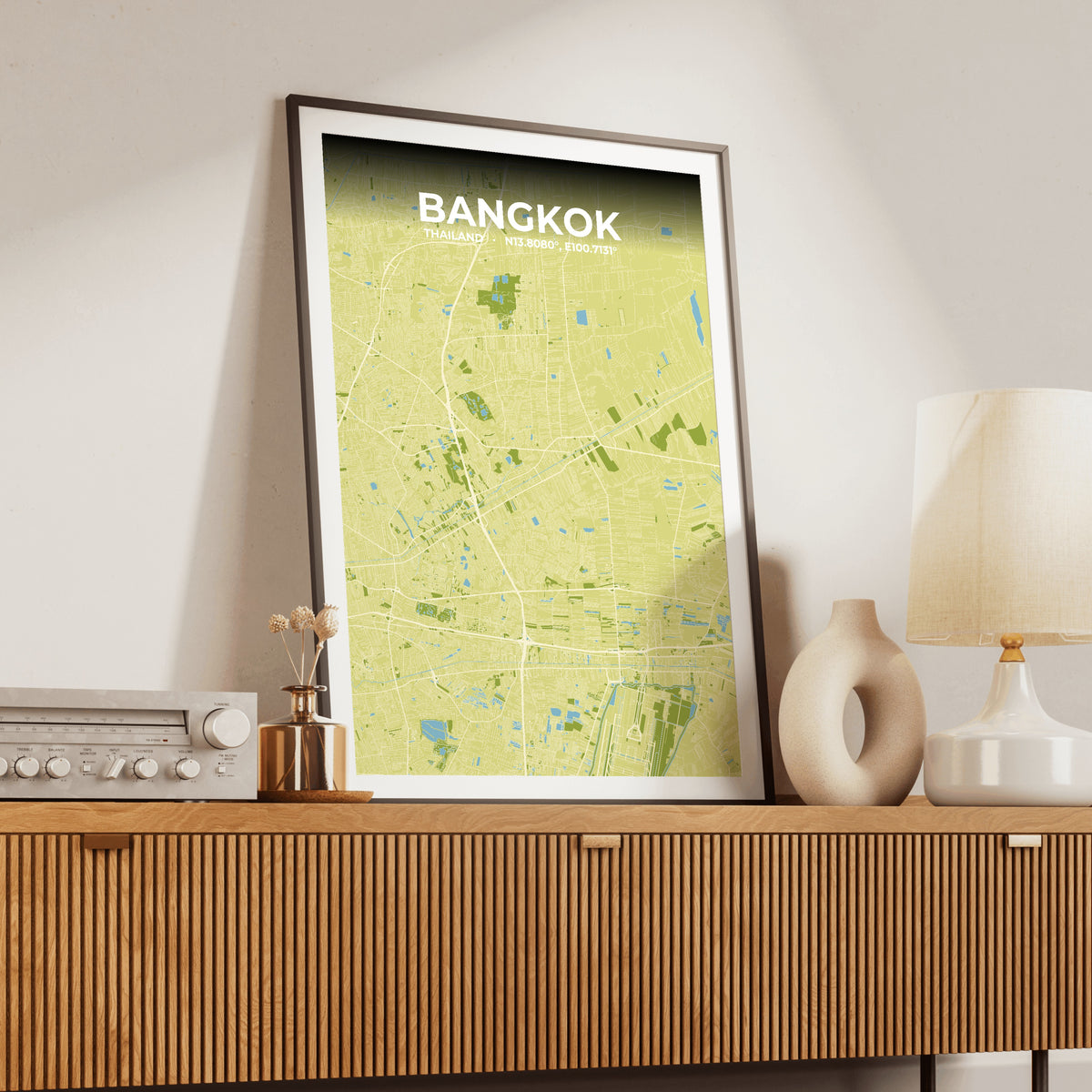 Bangkok Fern Map Poster