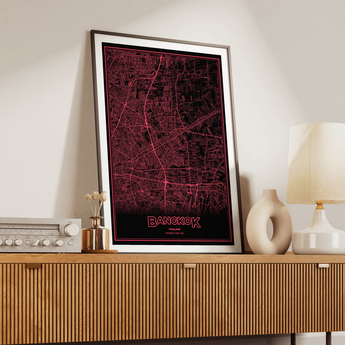 Bangkok Phosphor Map Poster - System Alert