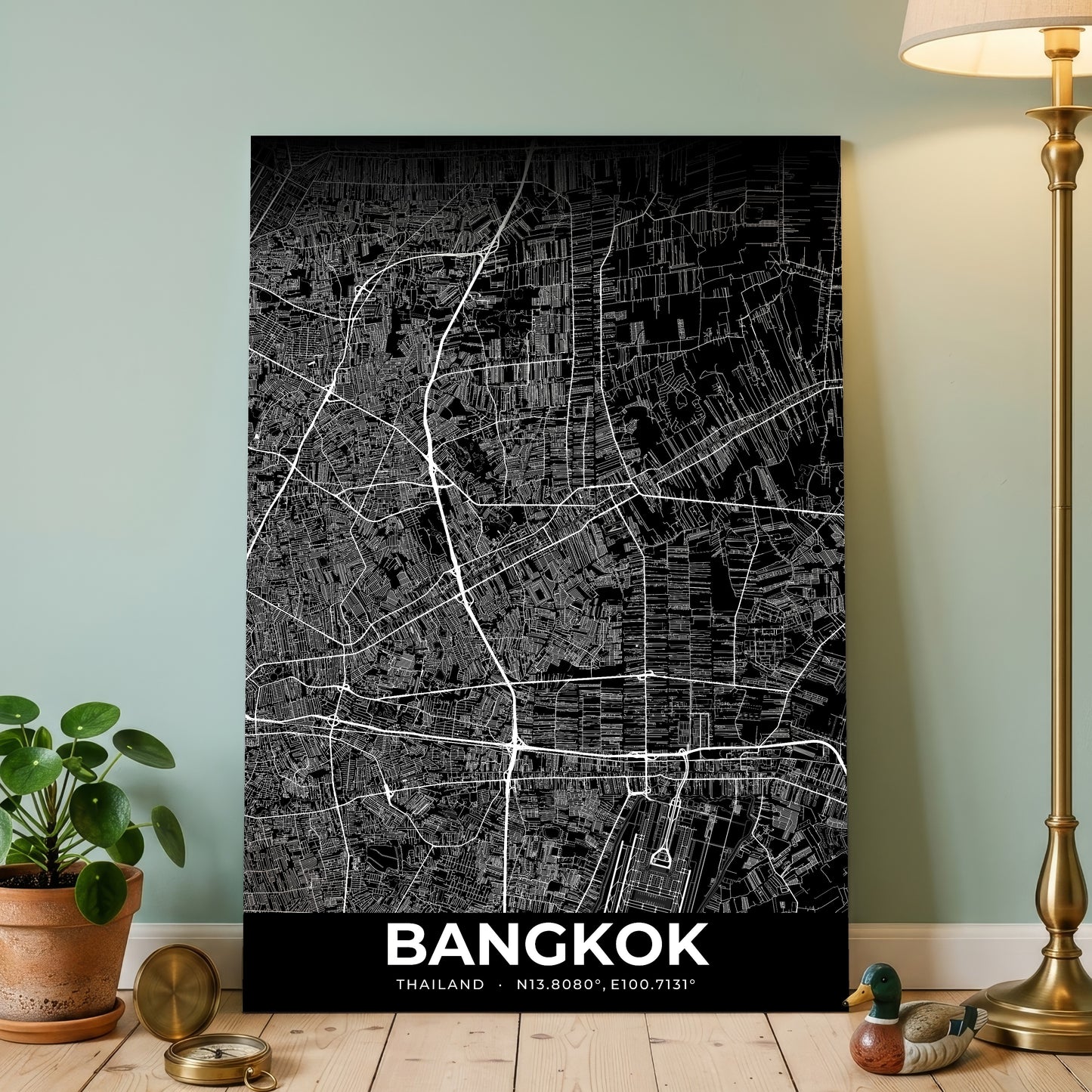 Bangkok Elegant Map Poster