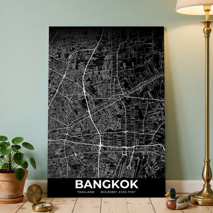Bangkok Elegant Map Poster