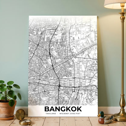 Bangkok Elegant Map Poster