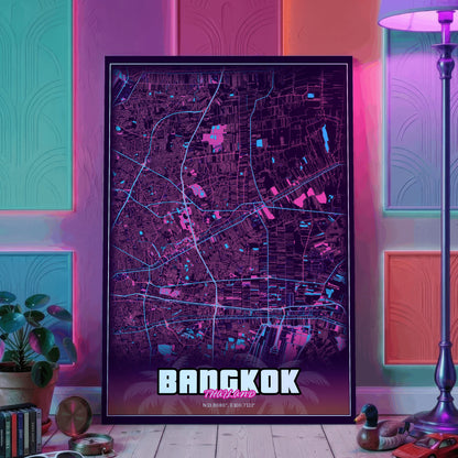 Bangkok GTA Map Poster
