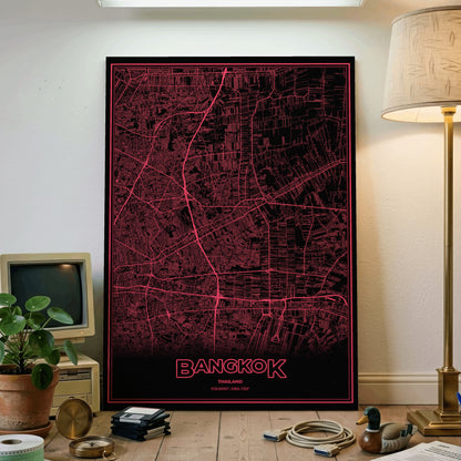 Bangkok Phosphor Map Poster - System Alert