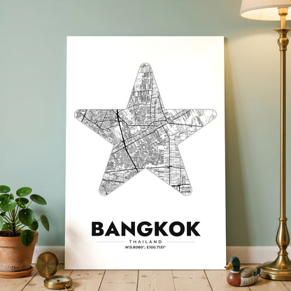 Bangkok Star Map Poster