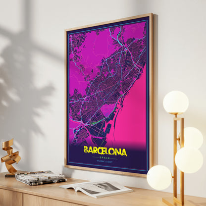 Barcelona Cyberpunk Map Poster