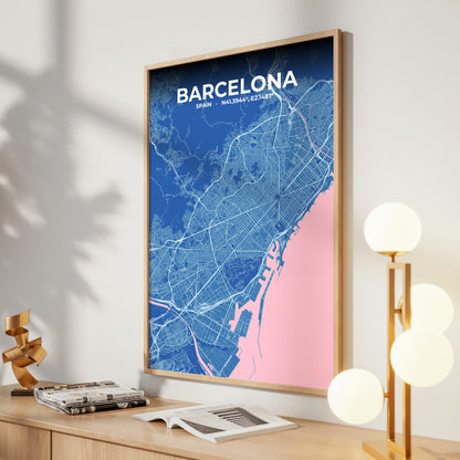 Barcelona Candy Map Poster