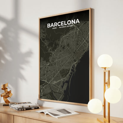 Barcelona Sable Map Poster