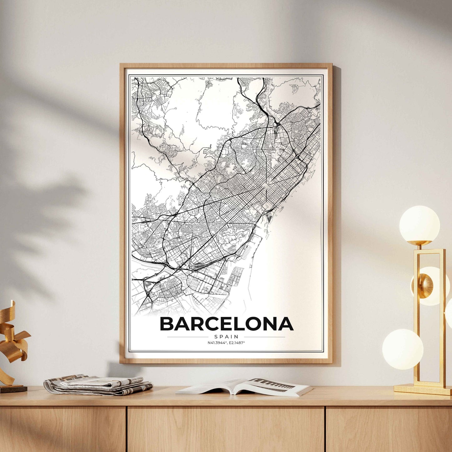 Barcelona Modern Map Poster