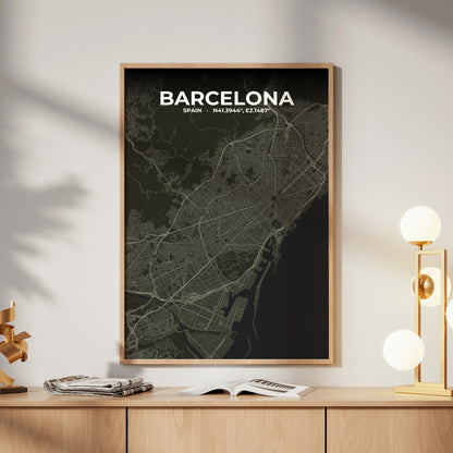 Barcelona Sable Map Poster