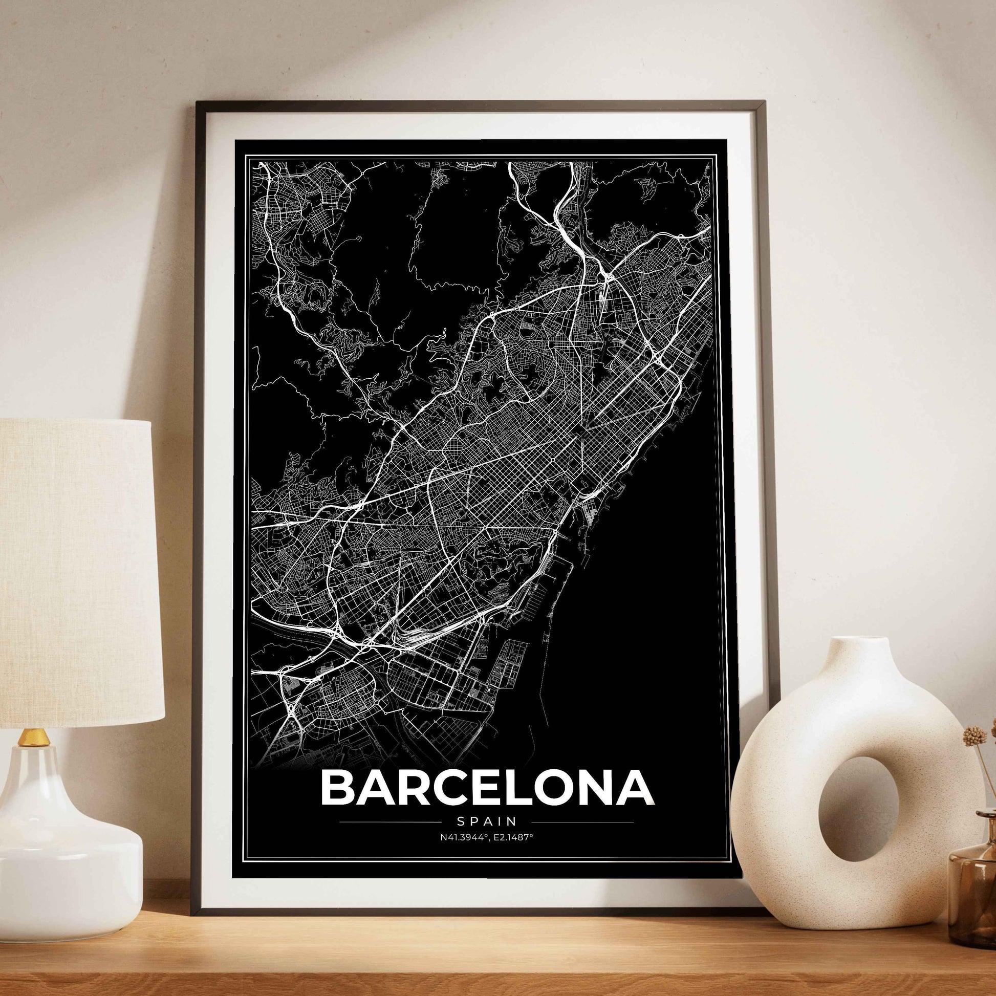 Barcelona Modern Map Poster