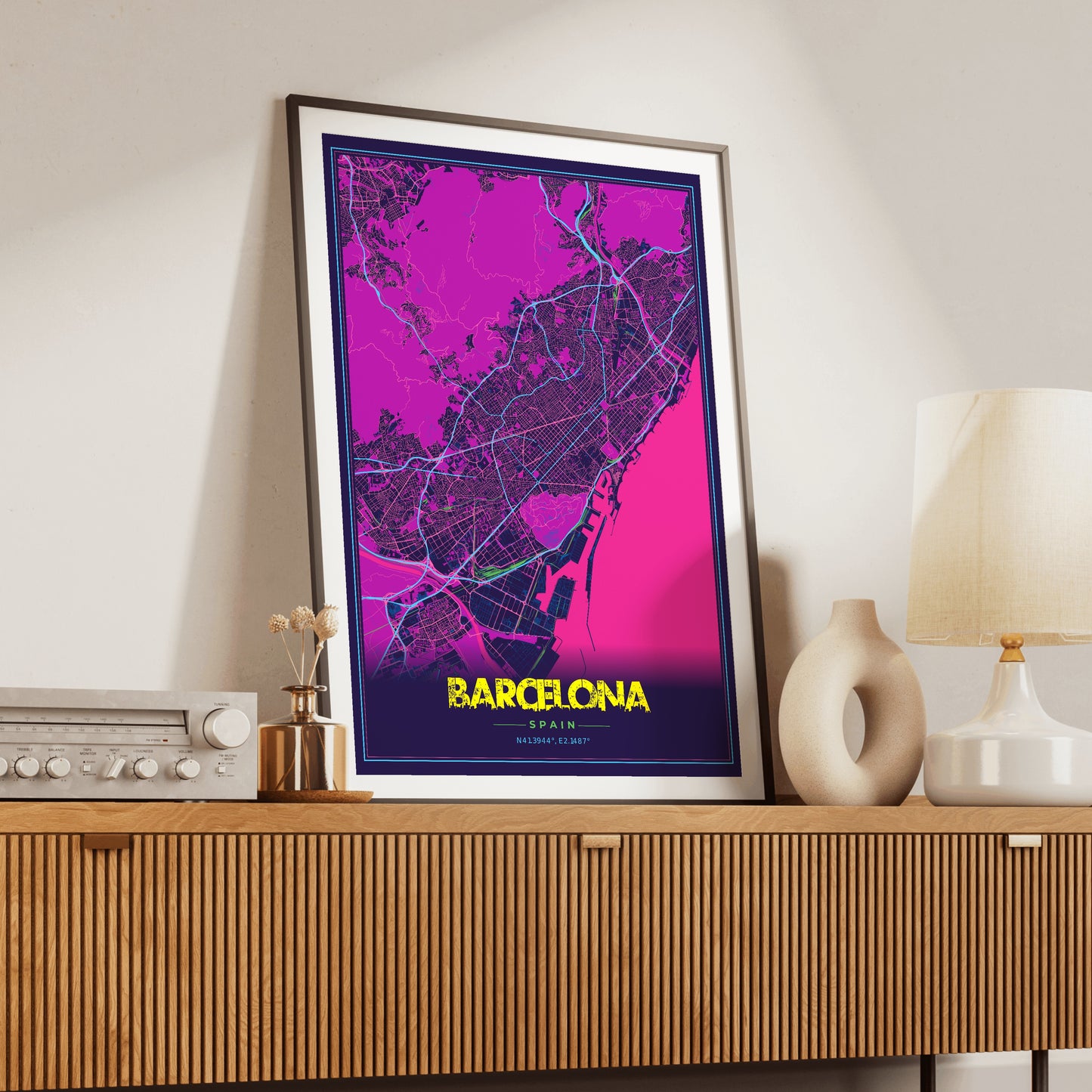Barcelona Cyberpunk Map Poster