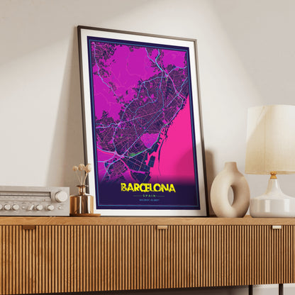 Barcelona Cyberpunk Map Poster