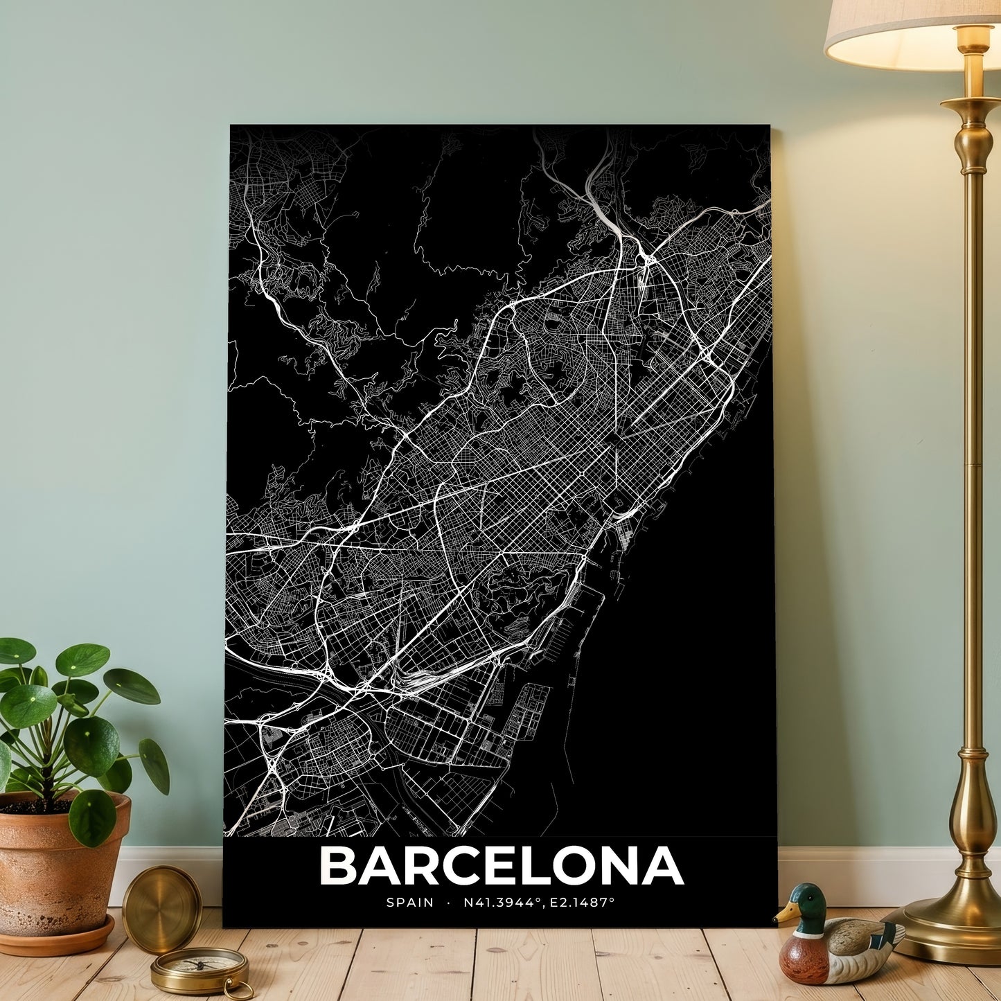 Barcelona Elegant Map Poster