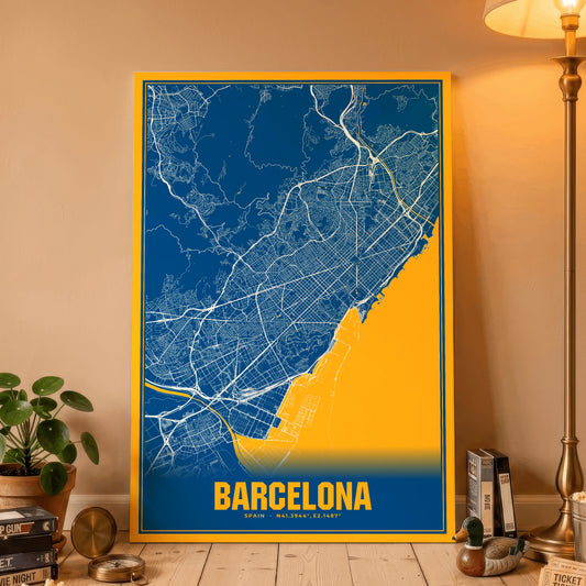 Barcelona Blockbuster Map Poster