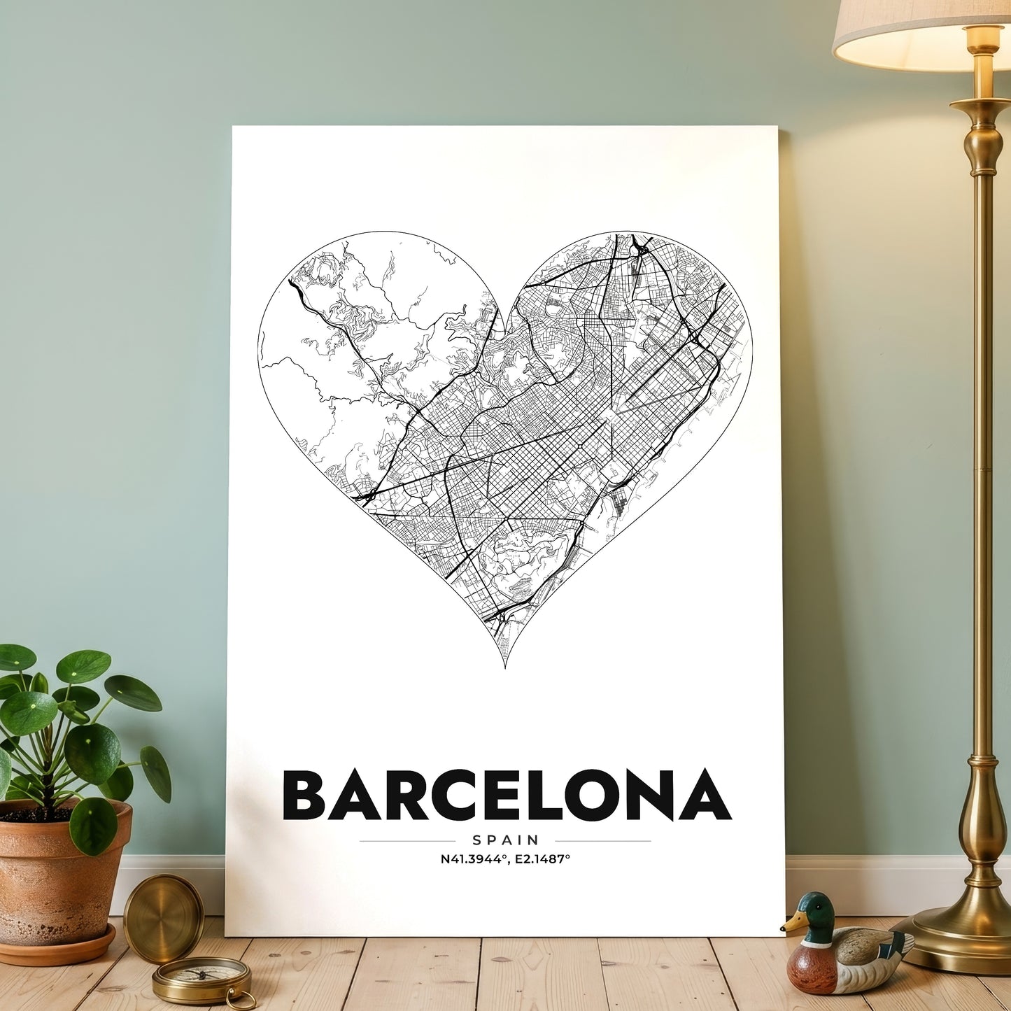 Barcelona Heart Map Poster