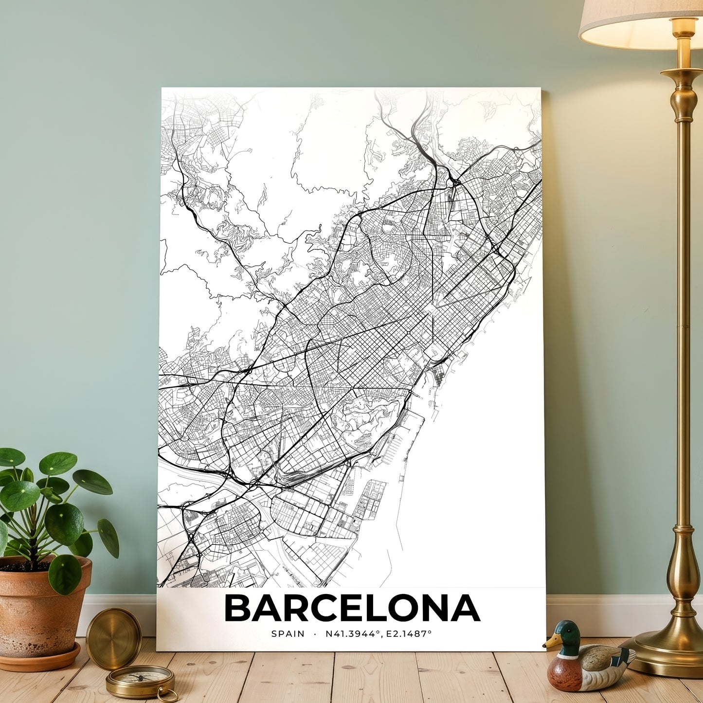 Barcelona Elegant Map Poster