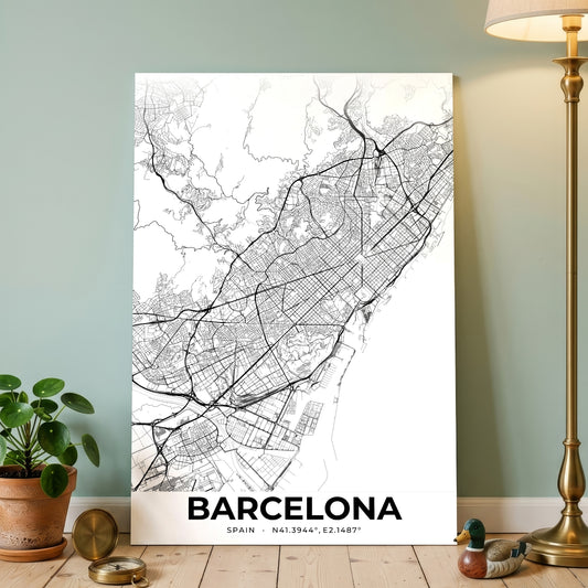 Barcelona Elegant Map Poster