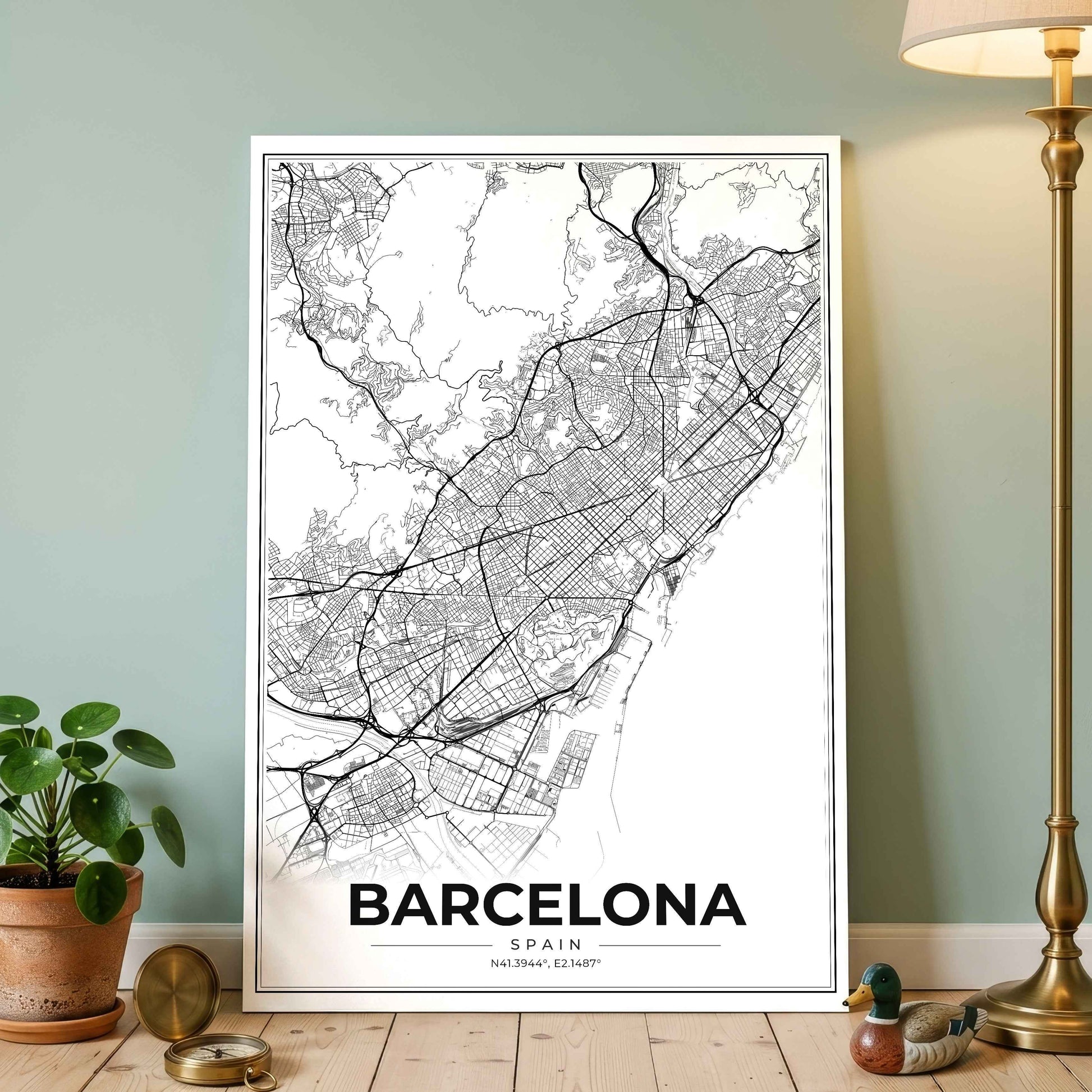 Barcelona Modern Map Poster