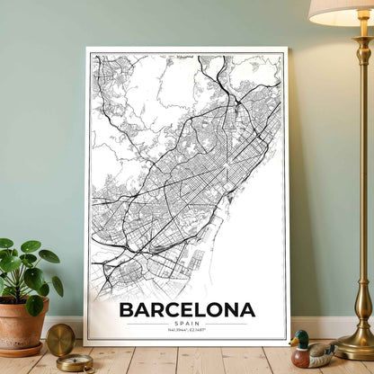 Barcelona Modern Map Poster
