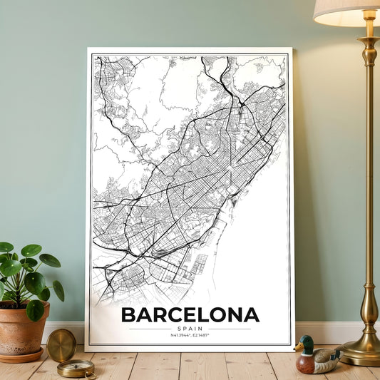Barcelona Modern Map Poster