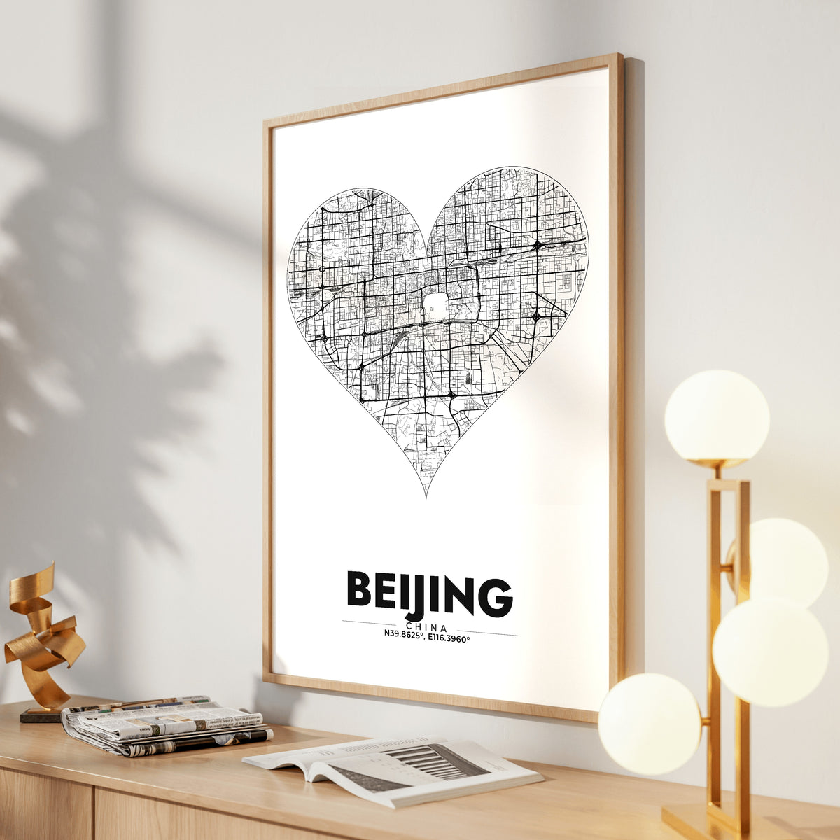 Beijing Heart Map Poster