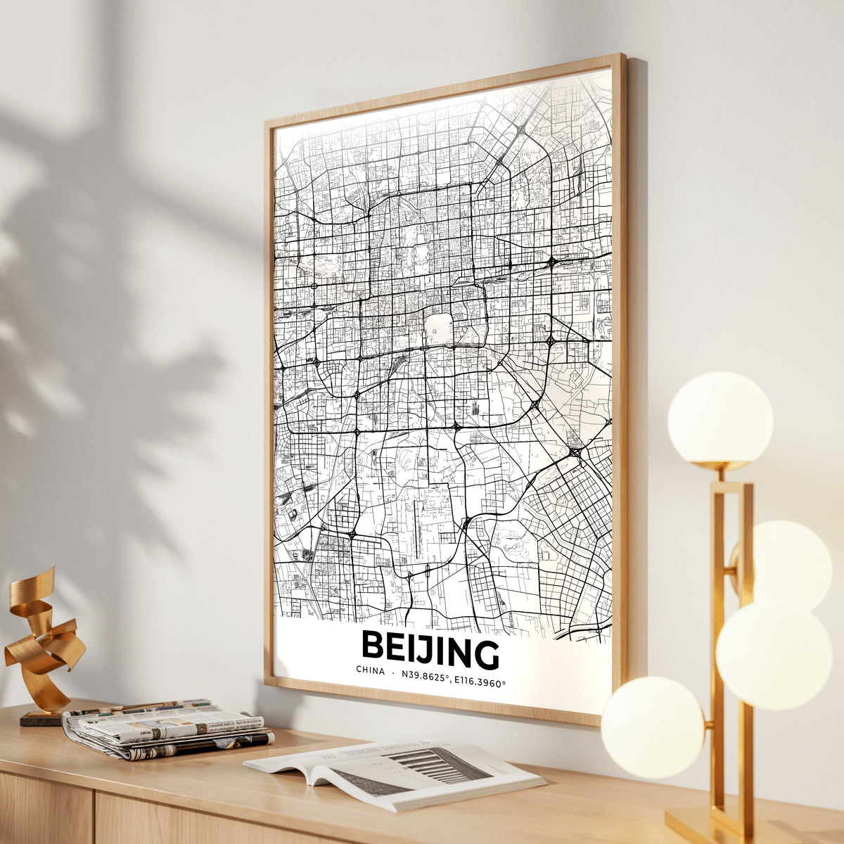 Beijing Elegant Map Poster