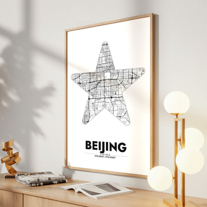 Beijing Star Map Poster
