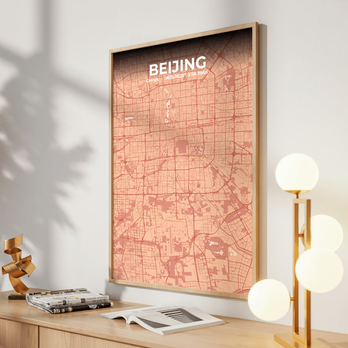 Beijing Blush Map Poster
