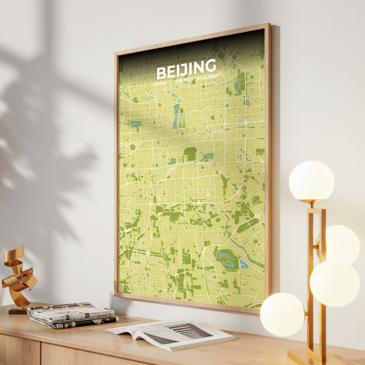 Beijing Fern Map Poster
