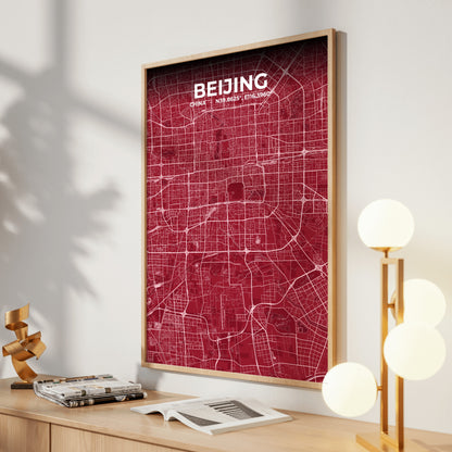 Beijing Garnet Map Poster