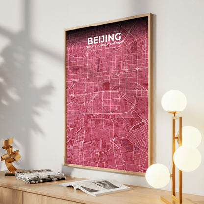 Beijing Scarlet Map Poster