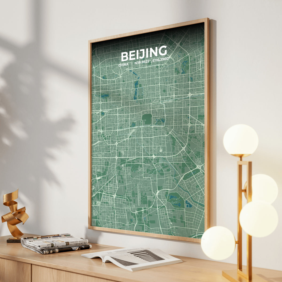 Beijing Mist Map Poster