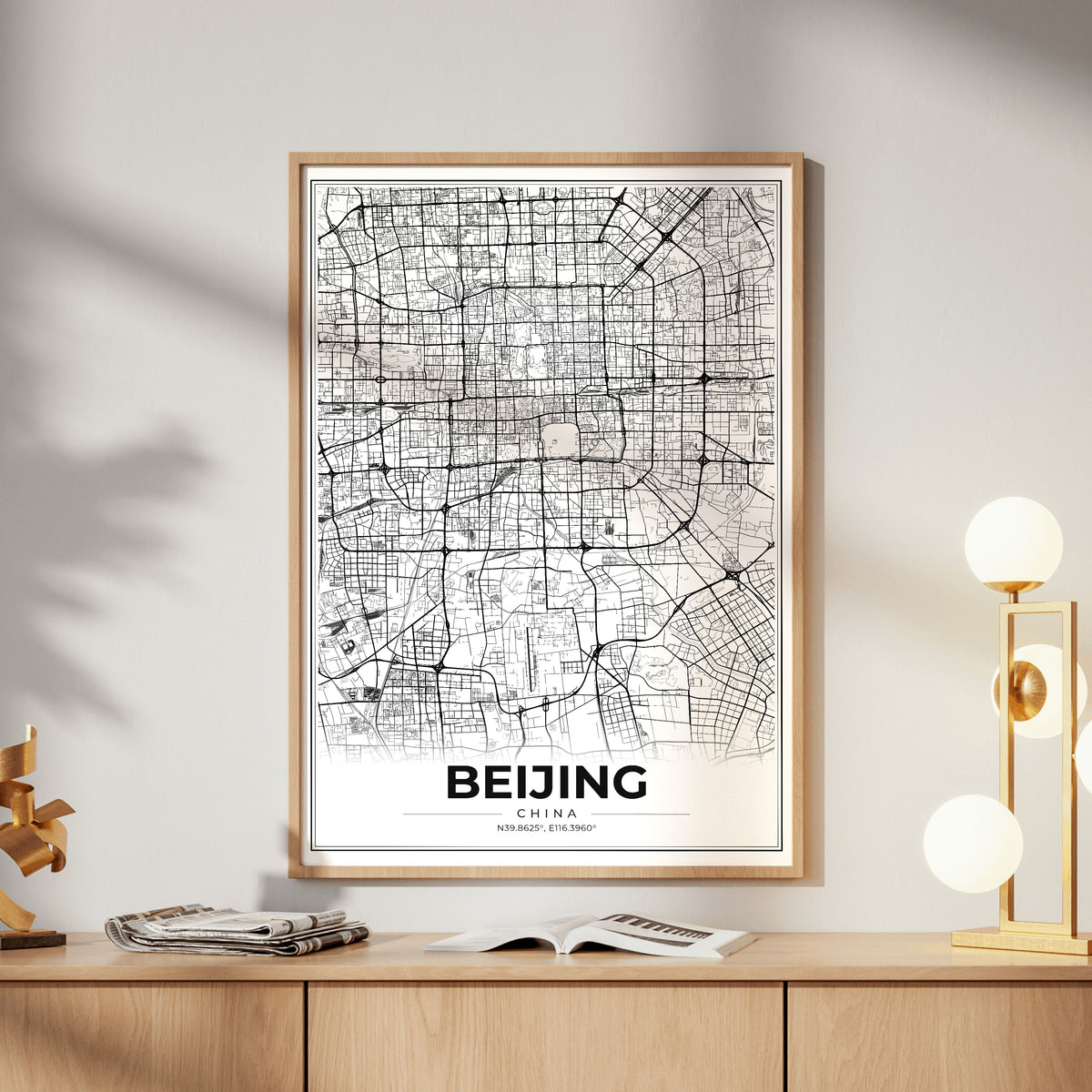 Beijing Modern Map Poster