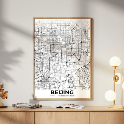 Beijing Elegant Map Poster
