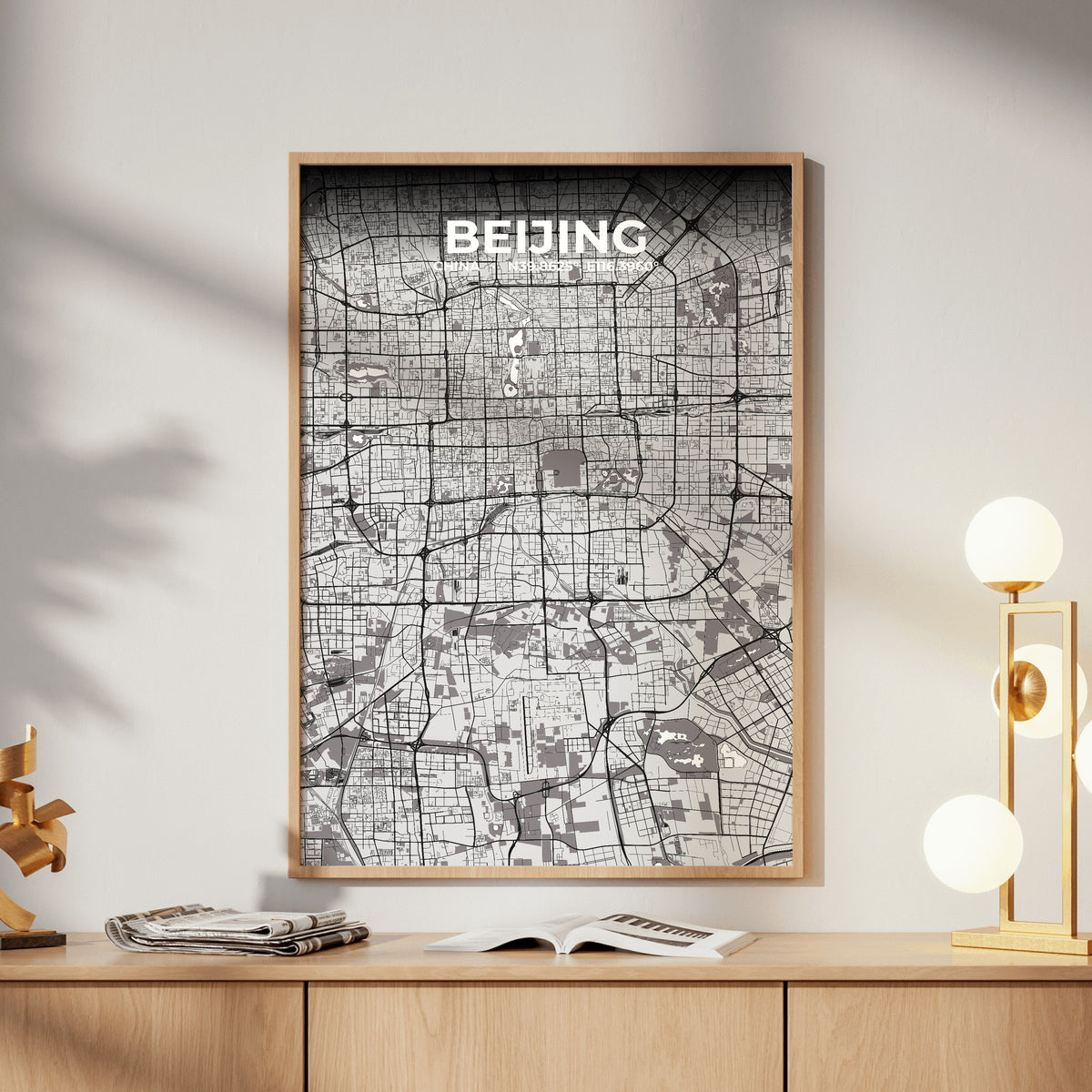 Beijing Ash Map Poster