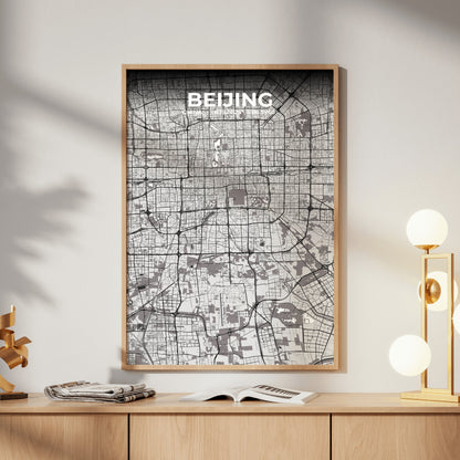 Beijing Ash Map Poster