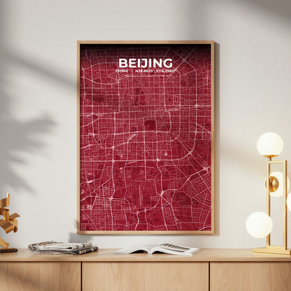 Beijing Garnet Map Poster