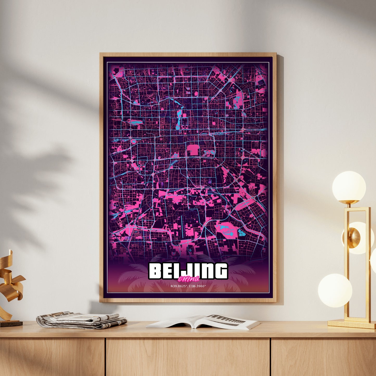 Beijing GTA Map Poster