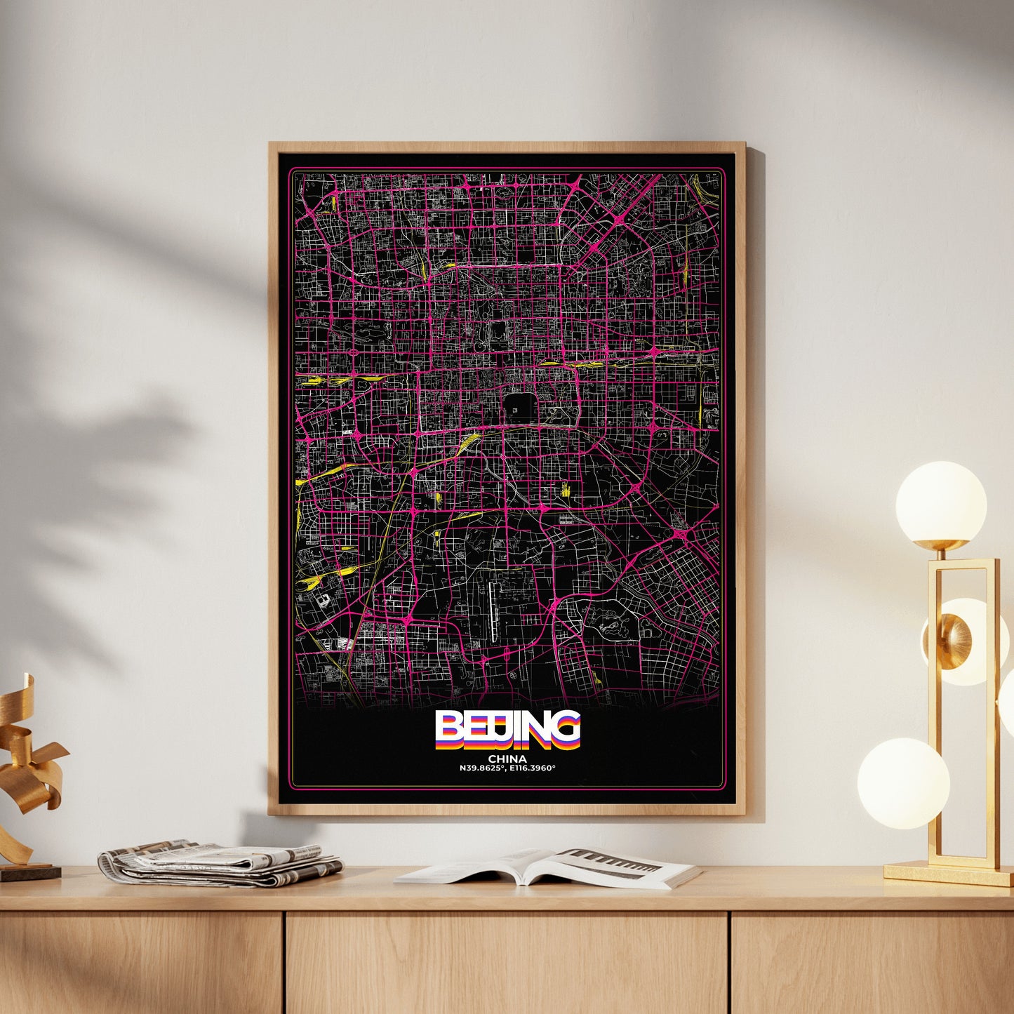 Beijing Retro Map Poster