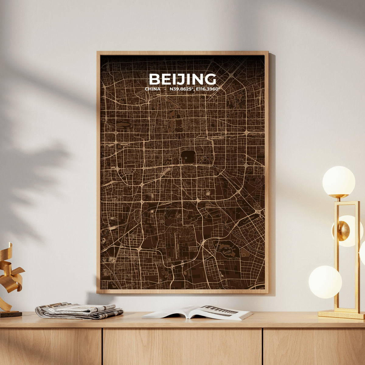 Beijing Plum Map Poster