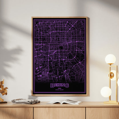 Beijing Phosphor Map Poster - EGA Violet