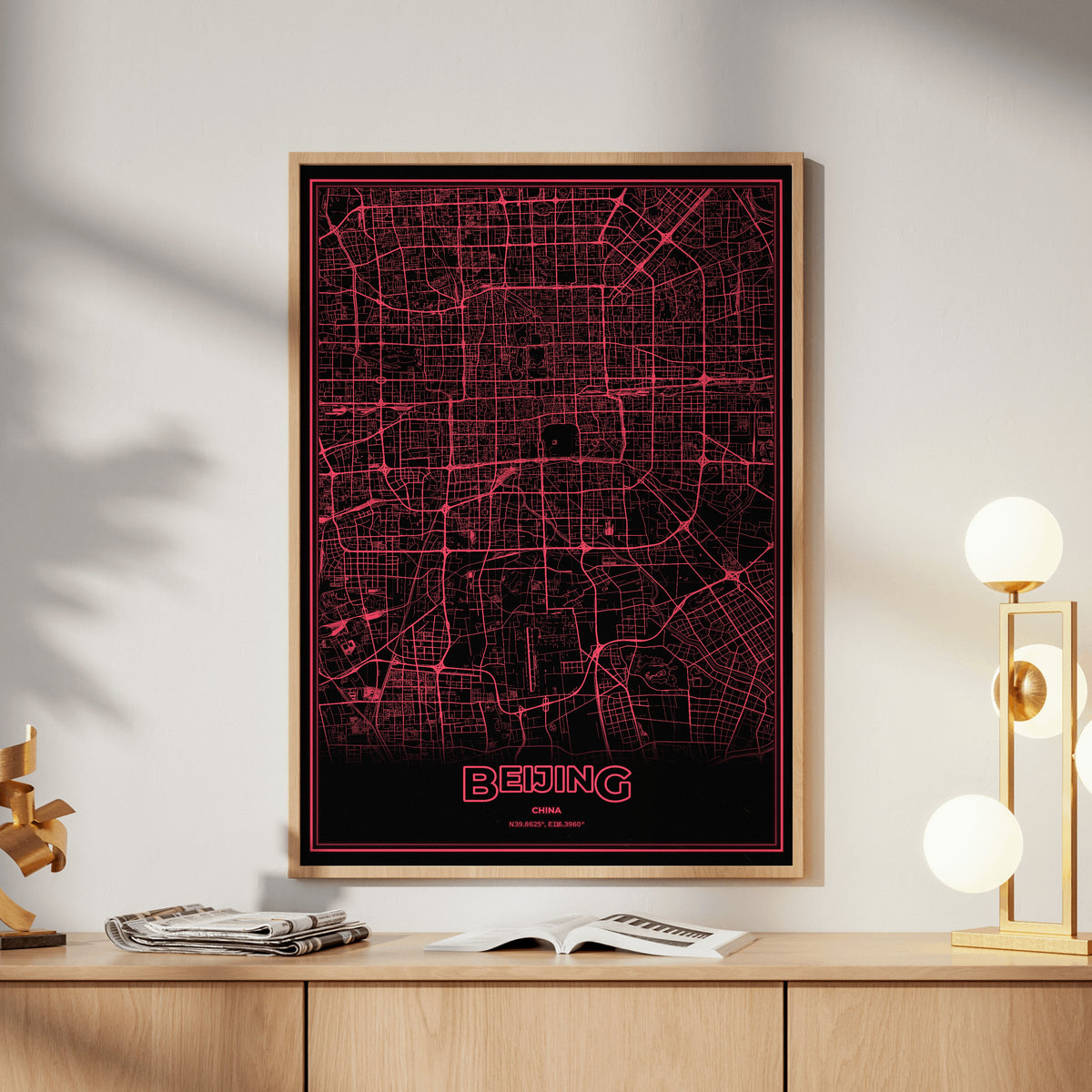 Beijing Phosphor Map Poster - System Alert