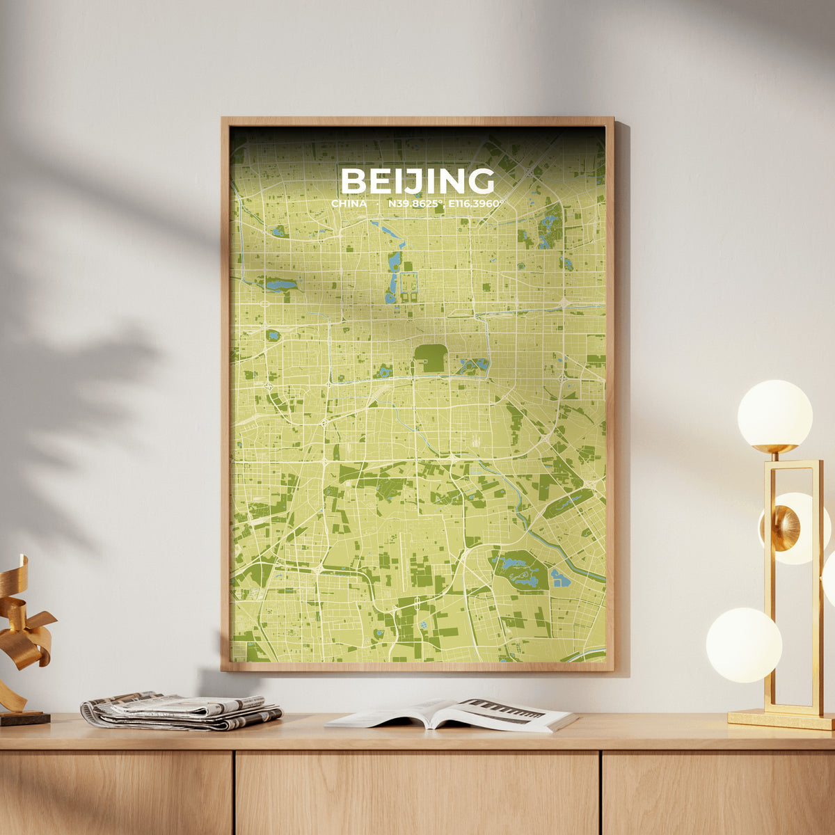 Beijing Fern Map Poster
