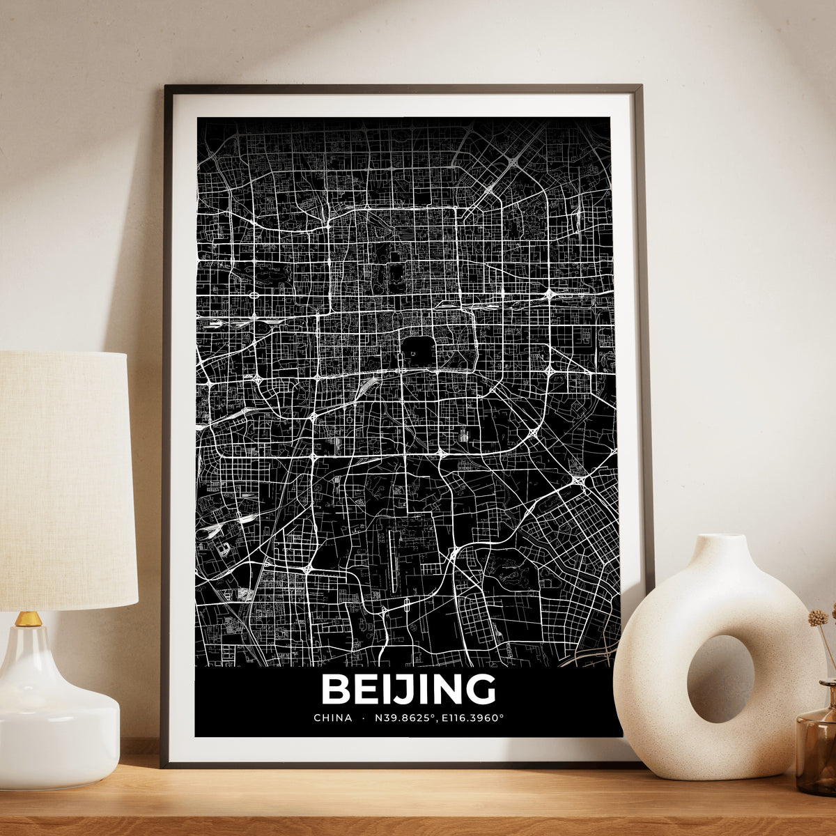 Beijing Elegant Map Poster